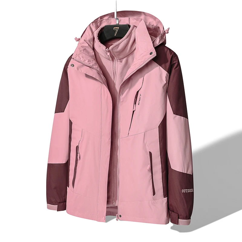 Outdoor Parka Set for Men and Women Winter Coat Thick and Warm Two-pieces Sets 3 in 1  Camping and Hiking Men Womens Parkas 4