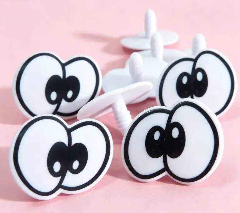 32x27mm Kawaii Bedruckte Augen aus Kunststoff mit Sicherheitsringen für DIY Plüschtiere und Bären-Zubehör – Optionen: 20 Stück, 50 Stück, 100 Stück
