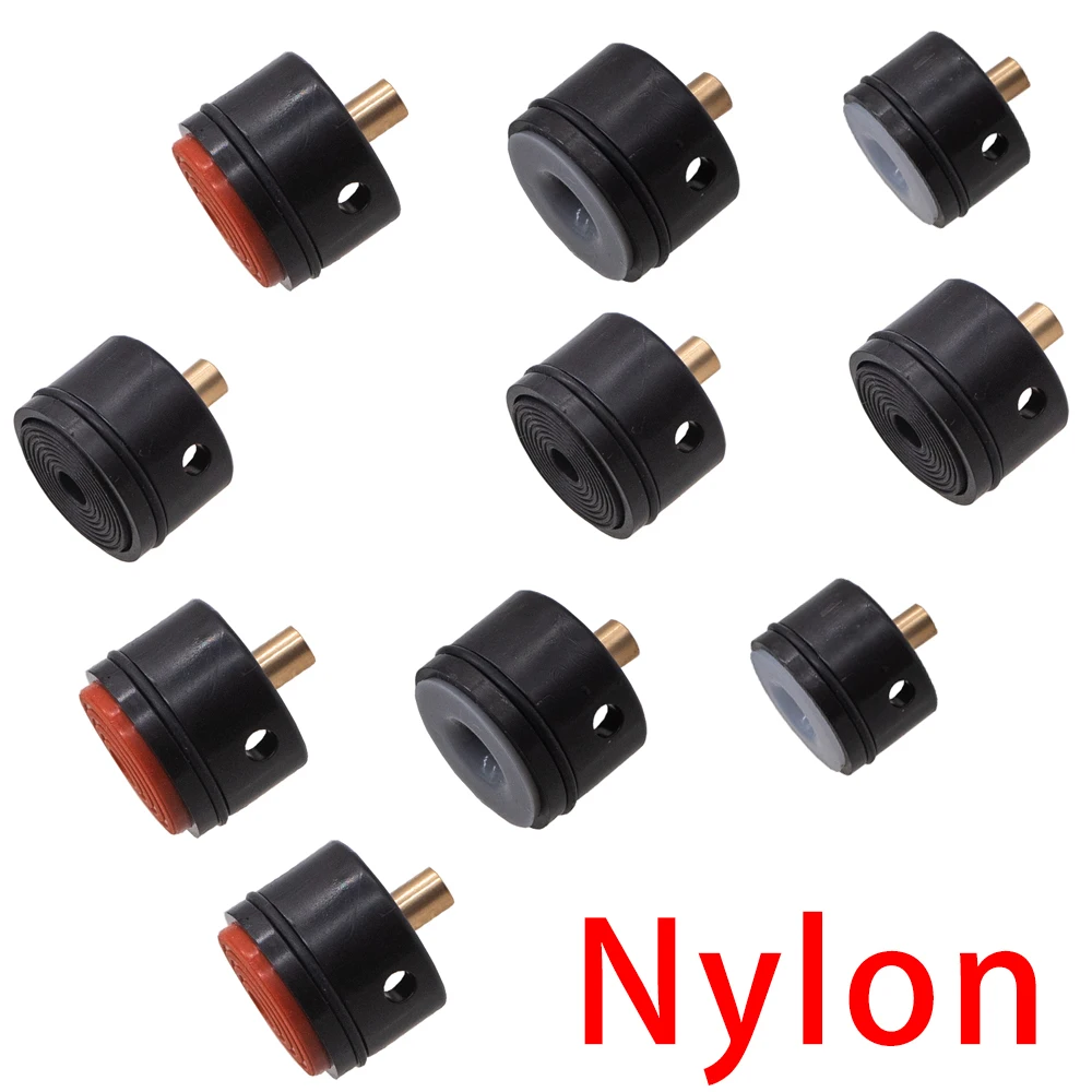 10Pcs Black/Red Rubber Pad Nylon Pom-4Types