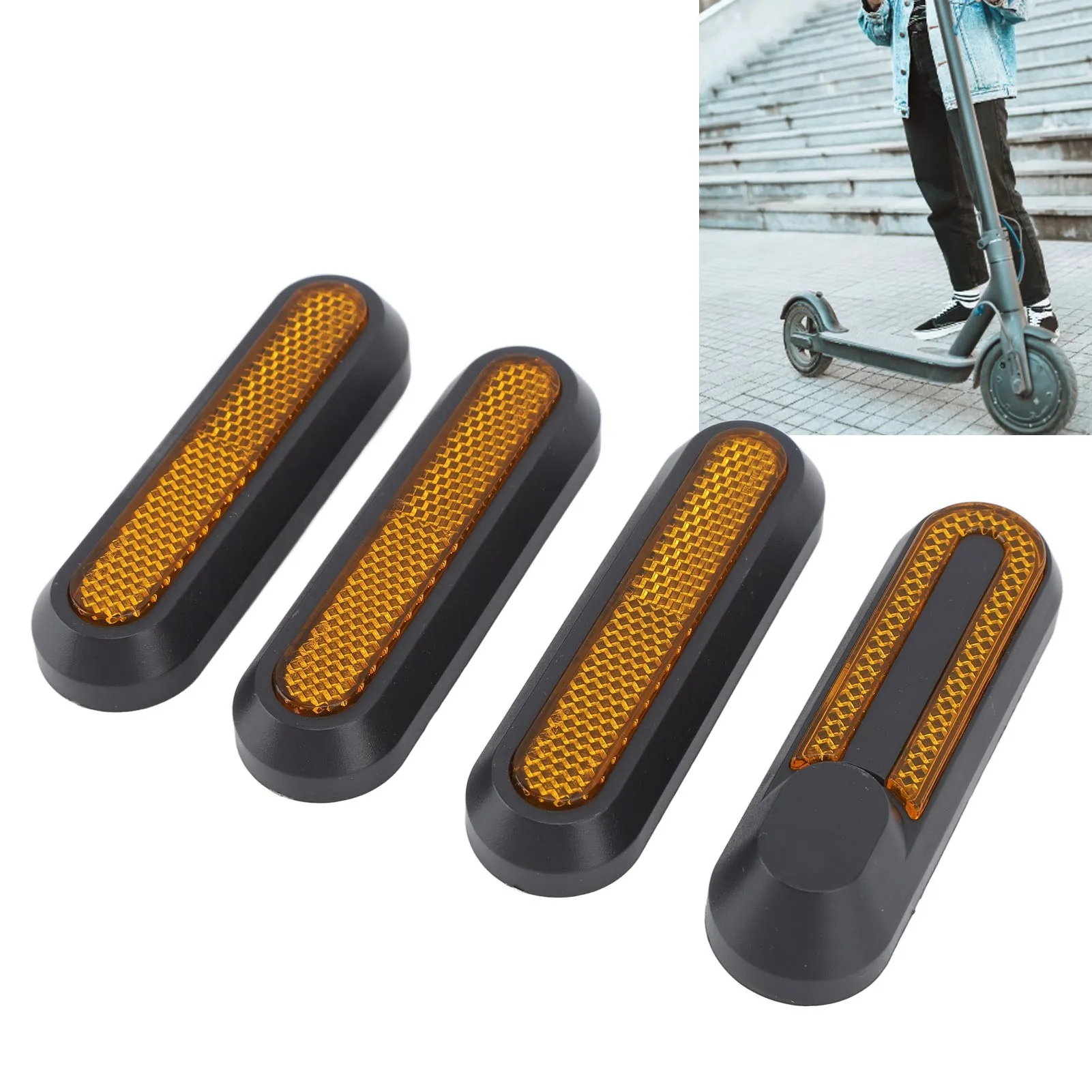

Electric Scooter Reflective Front Rear Side Wheel Cover Reflective Strip Front Rear Wheel Cover Reflector For M365 PRO PRO2