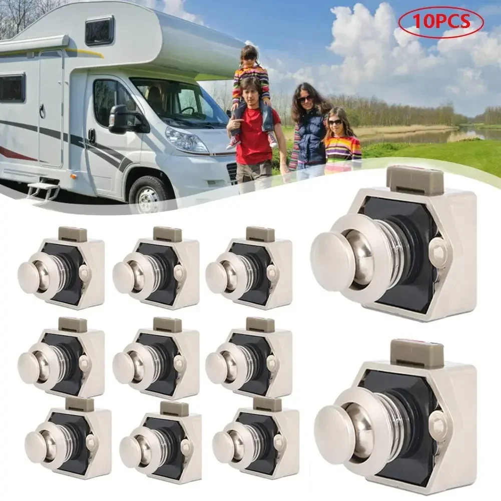 

10pcs/set Camper Car Push Lock 20mm RV Caravan Boat Motor Home Cabinet Drawer Latch Button Locks Furniture Door Lock Hardware