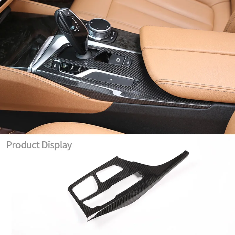 For BMW 5 Series G30 G31 M5 F90 2018-2021 Real Carbon Fiber Car Interior Central Console Gear Shift Panel Car Accessories