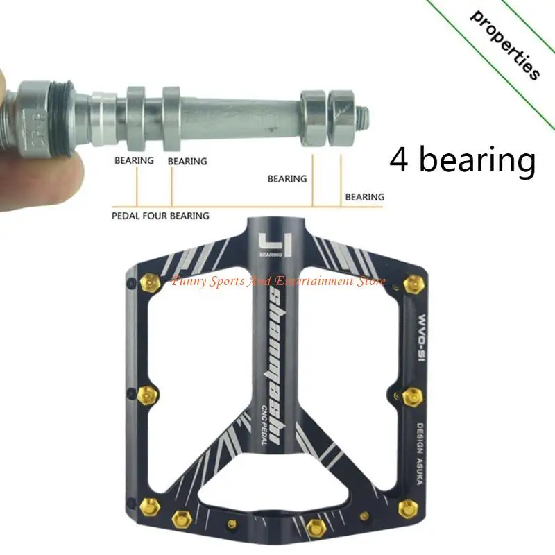 C4DE Palin Pedal aus Aluminiumlegierung, breit, 4 Lager, Reitpedal für BMX MTB – Detail 7