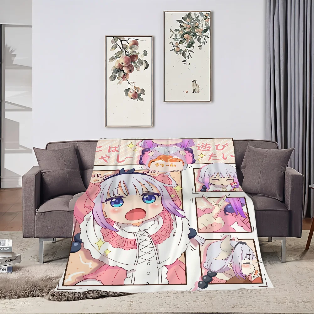 Flannel warm comfort  Dragon soft plush blanket k-Kobayashis Maid for sofa living Miss anime room office bedroom travel gift 5