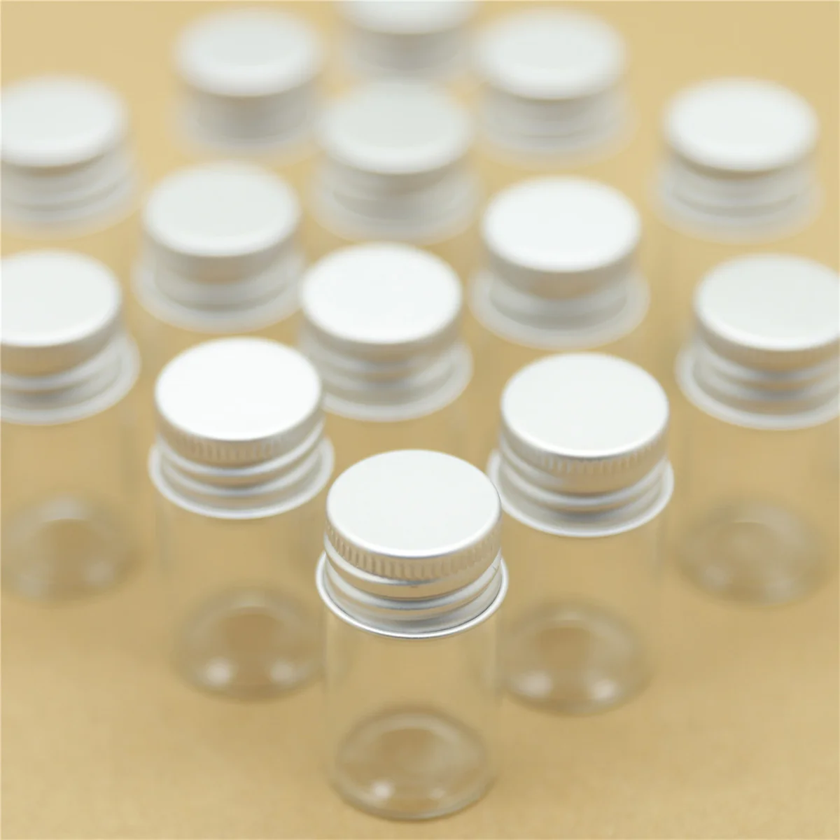 50/100 PCS/lot 22*40mm 8ml Tiny Glass Small Bottles Decorative Glass Jars Silver Screw Cap Vial Mini Containers Bottles 6