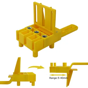 Quick Wood Doweling Jig Plastic ABS Handheld Pocket Hole Jig System 6/8/10mm Drill Bit Hole Puncher For Carpentry Dowel Joints 5
