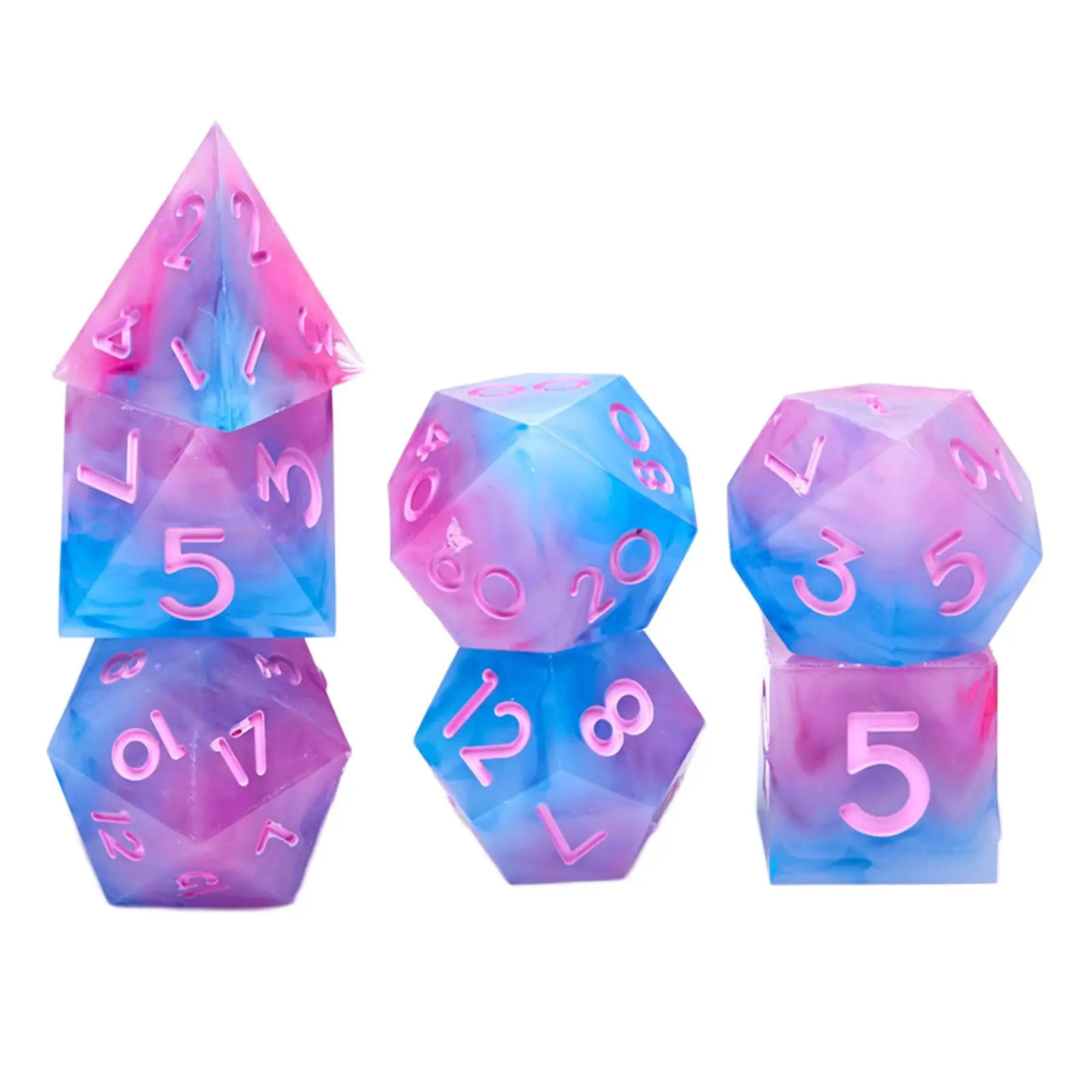 7x Polyhedral Dice Play Entertainment Toys Family Table Game for Table Board Family Gathering