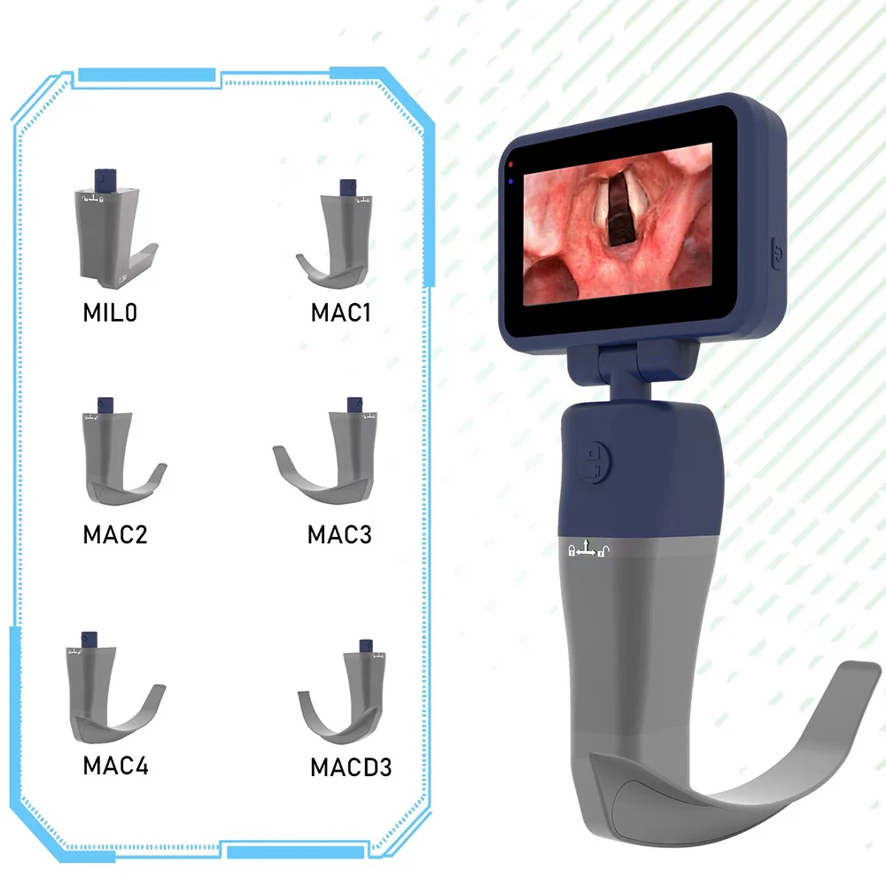 Veterinary Video Laryngoscope Reusable Digital Laryngoscop with Reusable Stainle