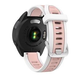 Two - Tone Sports Silicone Quick Release Watch Band, 20mm Strap - 20mm (Pink White)