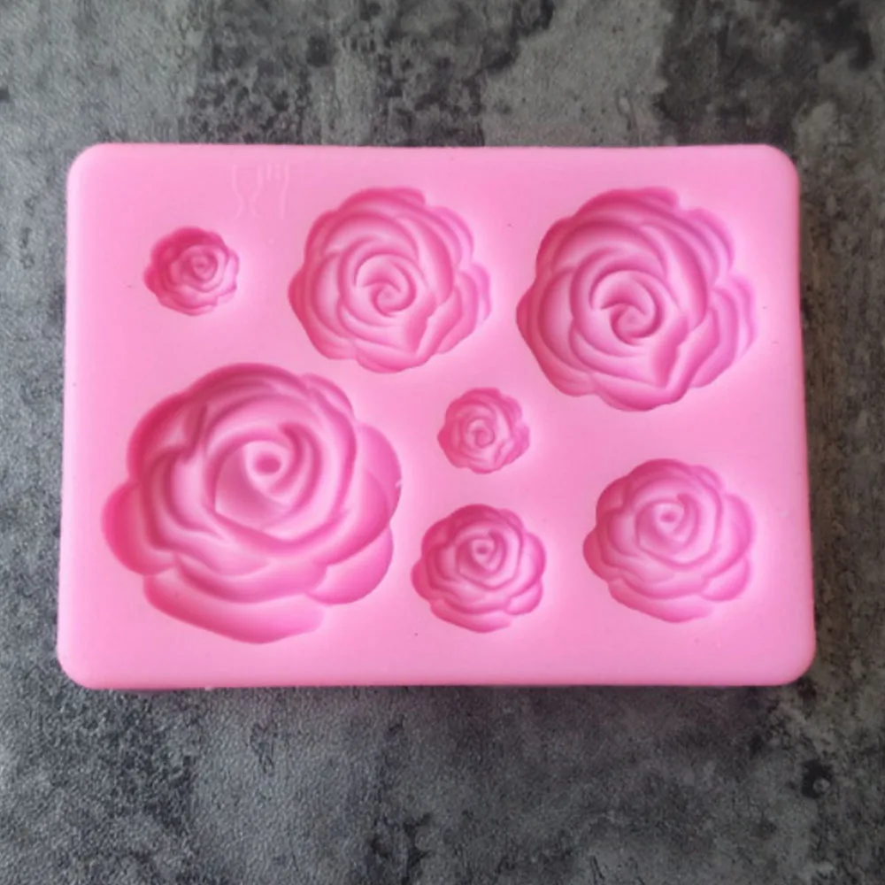 3D Star Bow Rose Design Silicone Mold Fondant Chocolate Cupcake Mould DIY Clay Model Cake Decorating Tools Baking Accessories