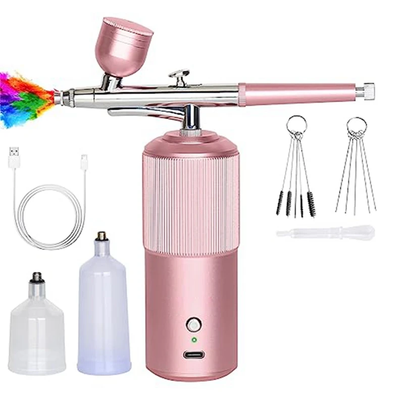 

Airbrush Set Kit Rechargeable Handheld Airbrush Compressor For Nail Art, Makeup A