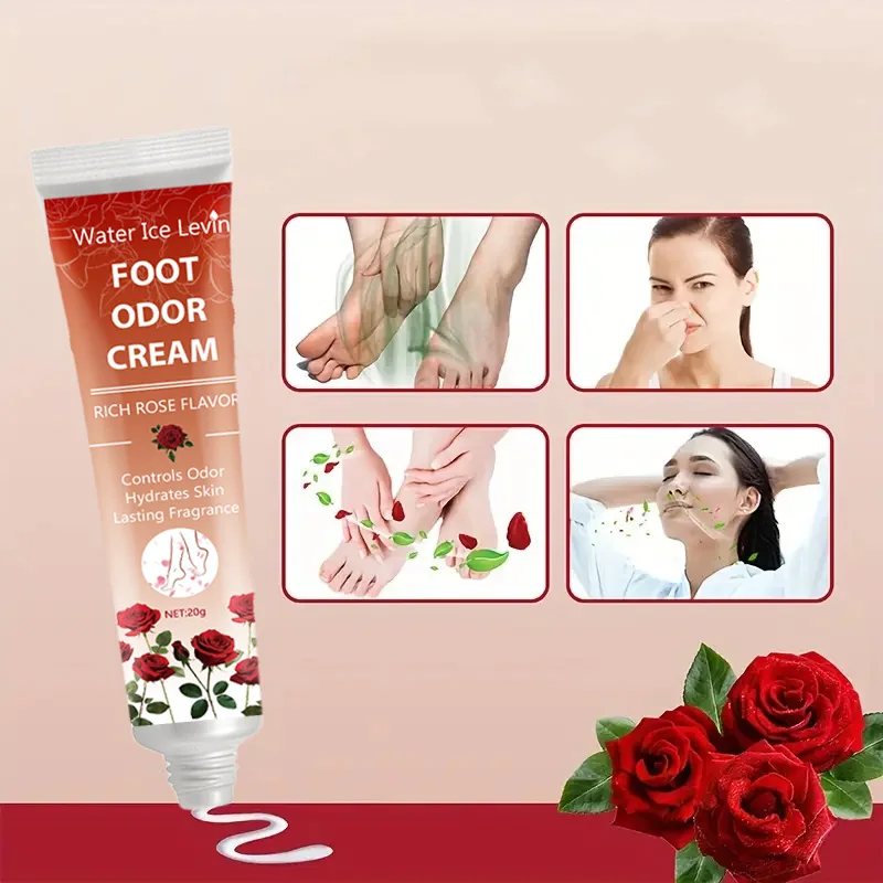 Rose Hand and Foot Deodorant Cream, 72H Long-Lasting Deodorant, Rose Fragrant, Suitable for Fitness Date with Multiple Scenes, Moisturizing Skin