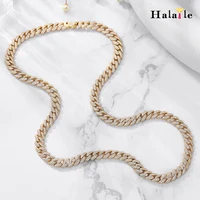 Halaile S925 Sterling Silver Sparkling D Color High Carbon Diamond Cuban Necklace Hip Hop Fine Jewelry for Women Men Trendy Gift 1