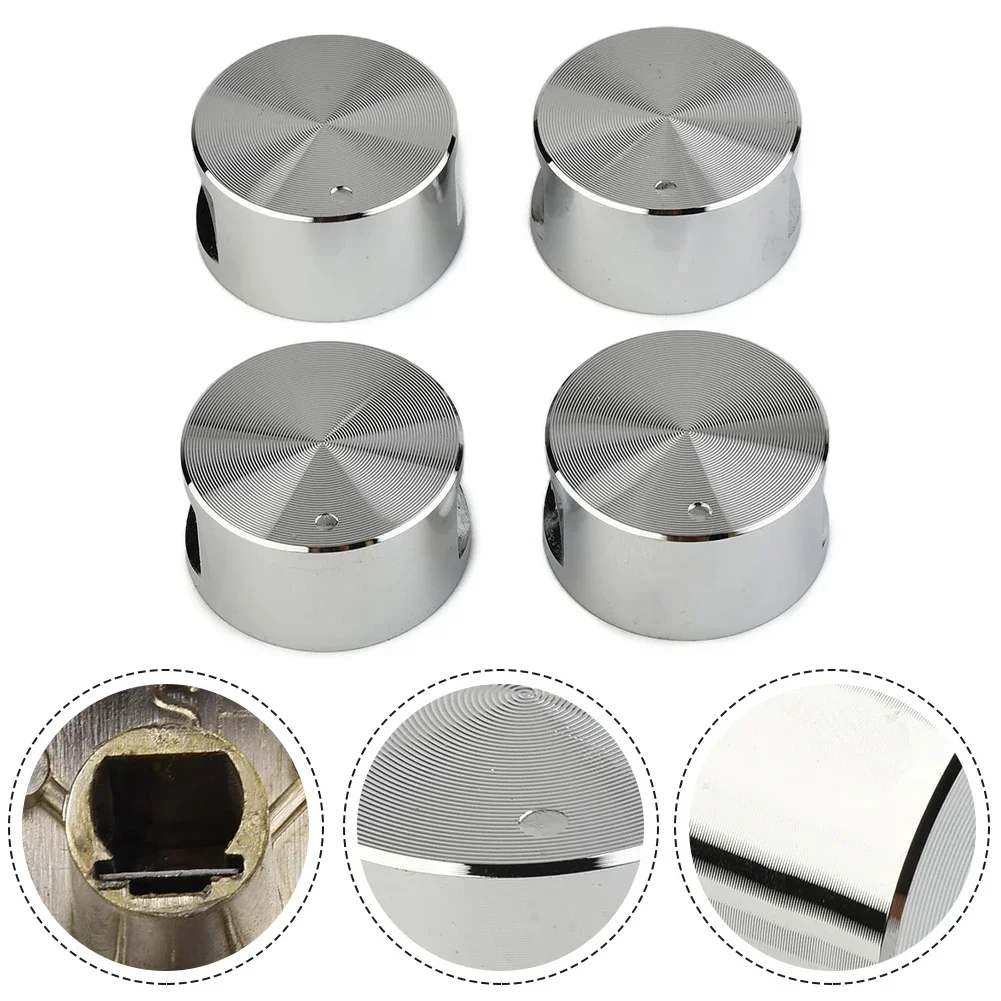 4PCS Aluminum Alloy Round Knob Gas Cooktop Handle Gas Stove Rotary Switches Cookware Parts For Stove Kitchen Accessories