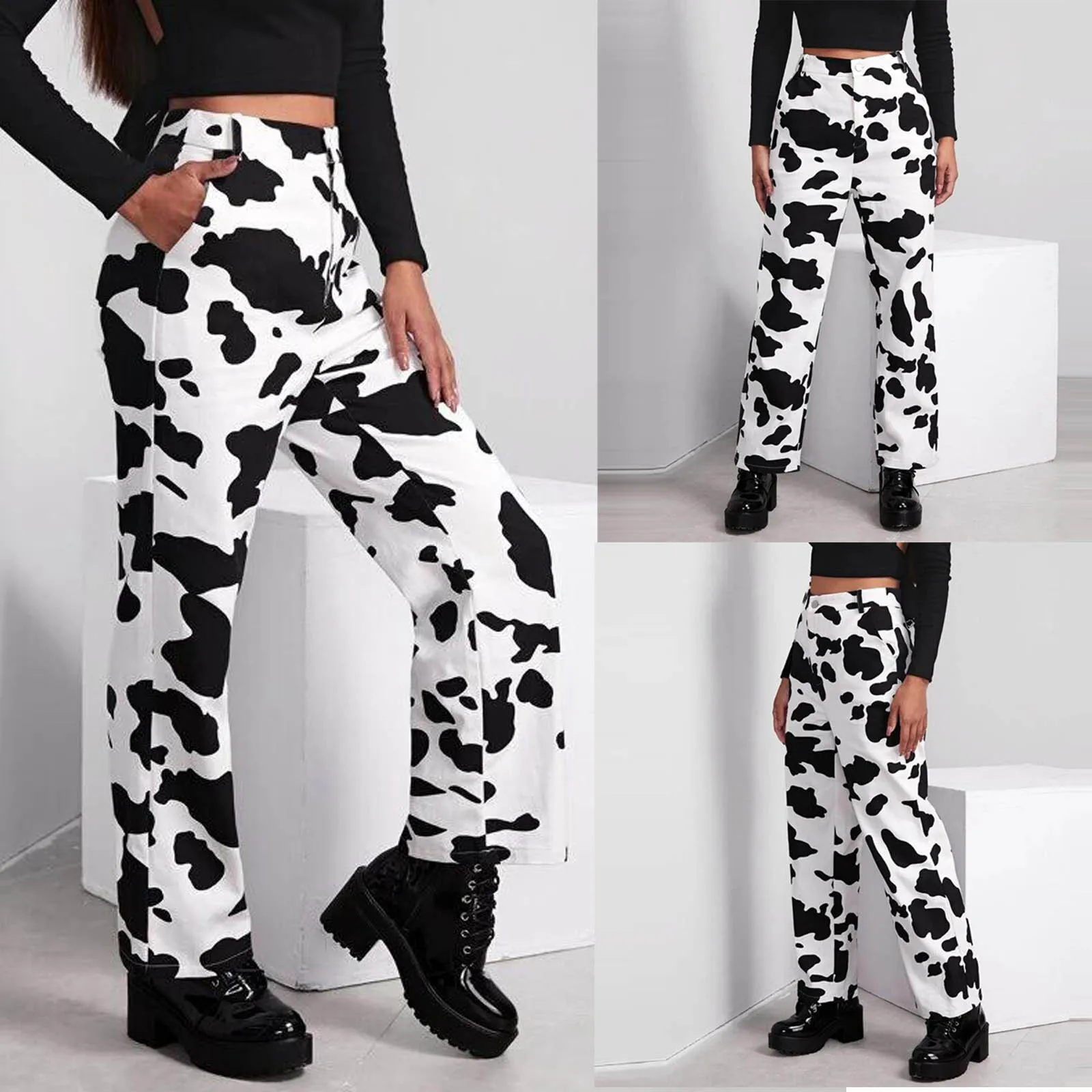 Koeienprint broek