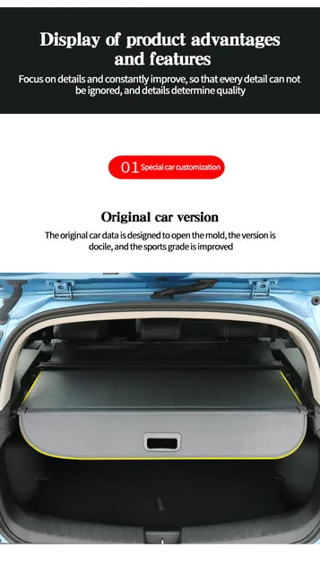 Couverture de rideau de coffre arrière de voiture, abri de séparation,  style intérieur de voiture, accessoires de décoration, Haval Gesion 2021,  2022, T1 - AliExpress