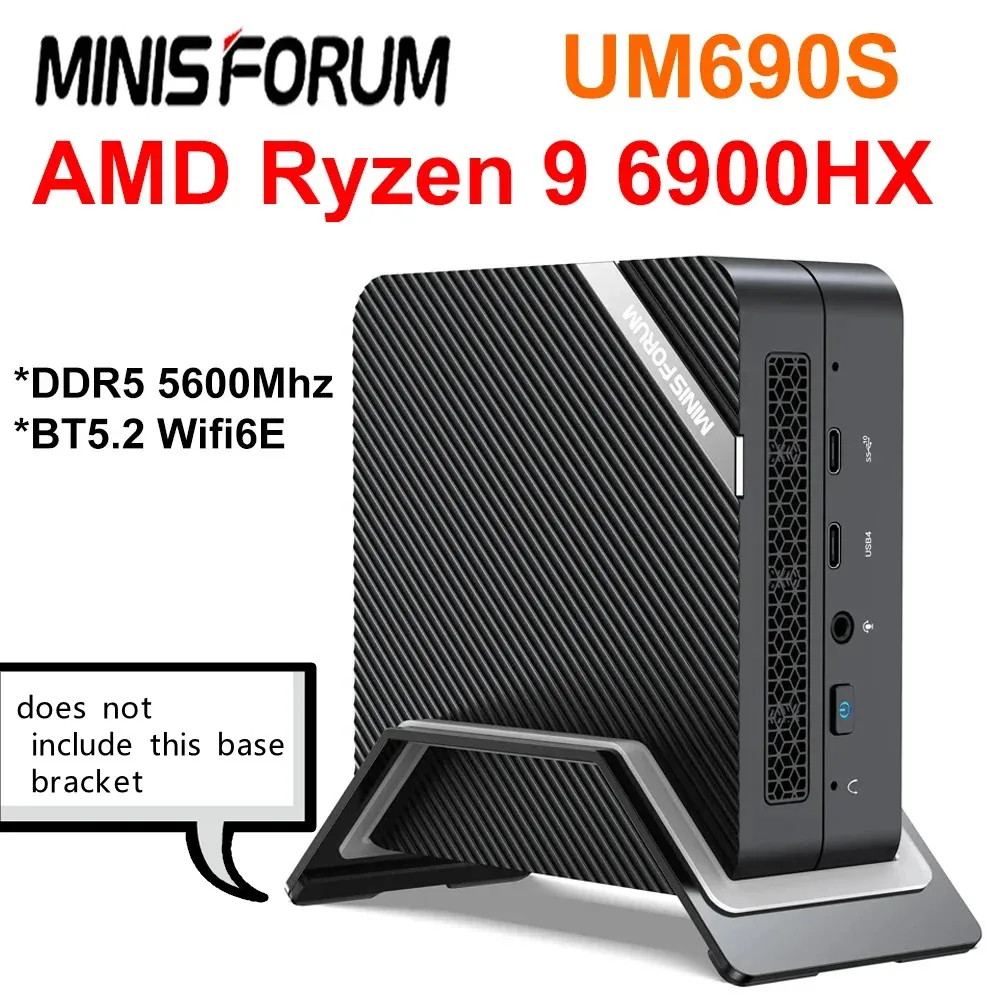 MINISFORUM UM690S AMD Ryzen 9 6900HX Mini PC Windows 11 DDR5 5600Mhz Nvme  SSD BT5.2 Wifi6E 8K Gaming Mini PC