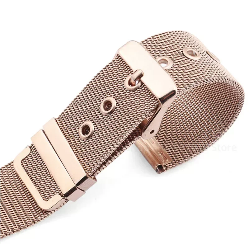 Premium Mesh Milanese Stainless Steel Watch Band with Pin Buckle - Adjustable 0.4mm Strap