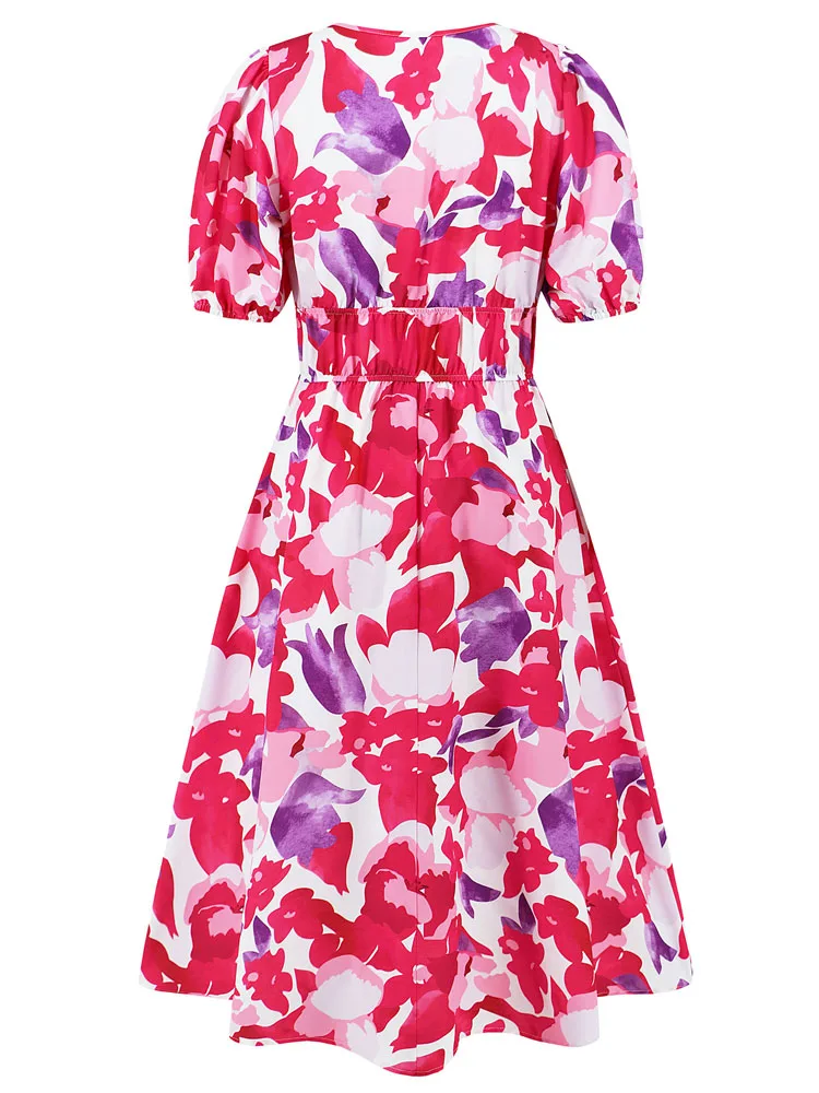 فستان فيجو كيسي 2025 نسائي متوسط الطول بأكمام قصير...