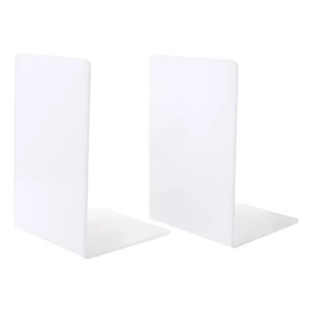 Enhance Your Workspace with Stylish and Functional 2Pcs White Acrylic Bookends