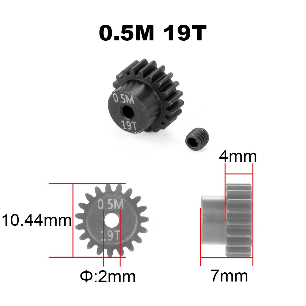 PYFORE M0.5 Motor Getriebe Ritzel 2mm Blende 13T - 27T für 1/18 1/24 RC Modell Auto Buggy Truck Crawler Zubehör – Detail 7