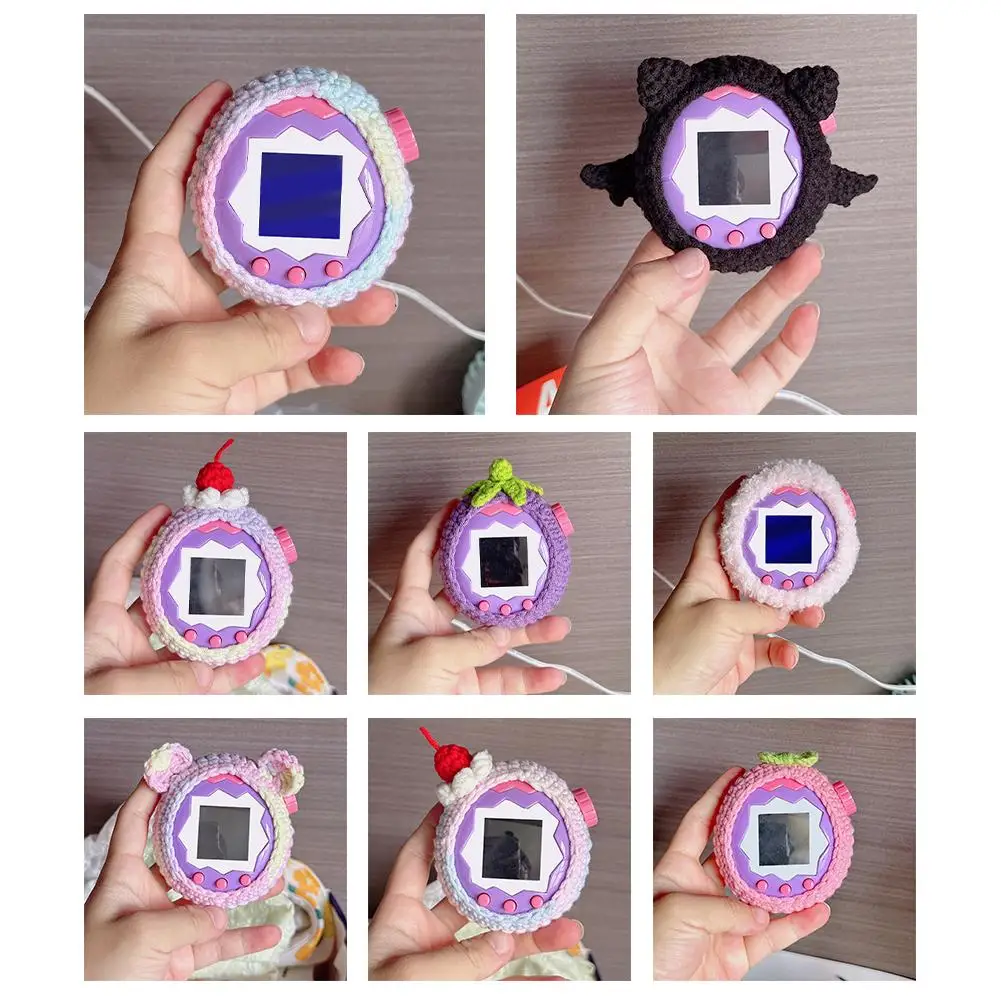 Handmade Wool Protective Case For Tamagotchi Paradise – Cute Bear Cover With Screen Protector & Wrist Strap