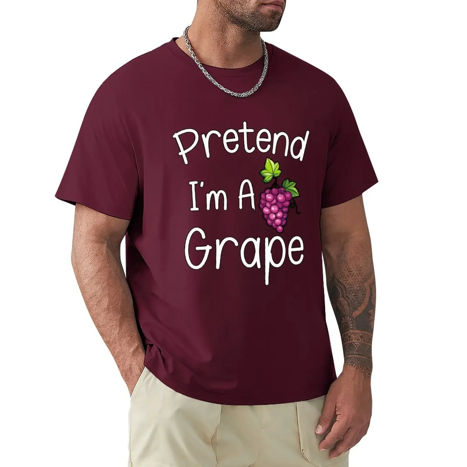 

Pretend I'm A Grape - Lazy Halloween Costume T-Shirt blacks for a boy men clothes