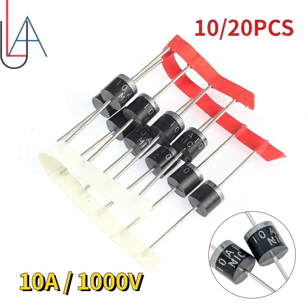 Electrical Rectifier Diodes 10/20pcs 10A10 10A 1000V DO-27 Kit
