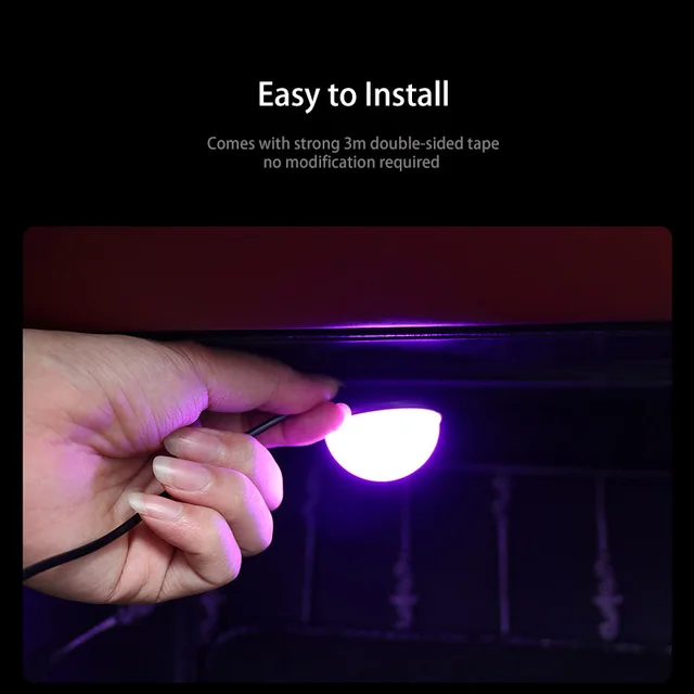 4Pcs LED Auto Innen Umgebungs Fuß Licht mit USB Fußraum Neon Beleuchtung  RGB Atmosphäre Dekorative Lampe - AliExpress