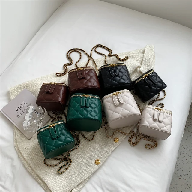 Luxury Lady Quilted Mini Kawaii Cute Box Shape Pu Leather Crossbody Sling Bag Women 2022 Lingge Shoulder Handbag And Purses 5