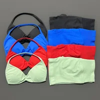 2 Piece Histello Sport Set Women Seamless Yoga Tank Bra High Waist Scrunch Bum Gym Shorts Sets Fitness Running Workout Suit - Image 2