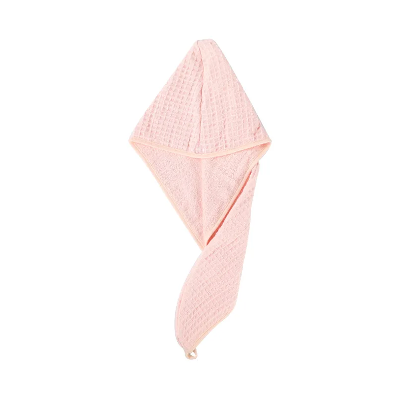 Waffle Thickened Double-layer Pure Cotton Dry Hair Cap Absorbent Bag Turban Wash Hair Wipe Head Towel Shower Cap 5