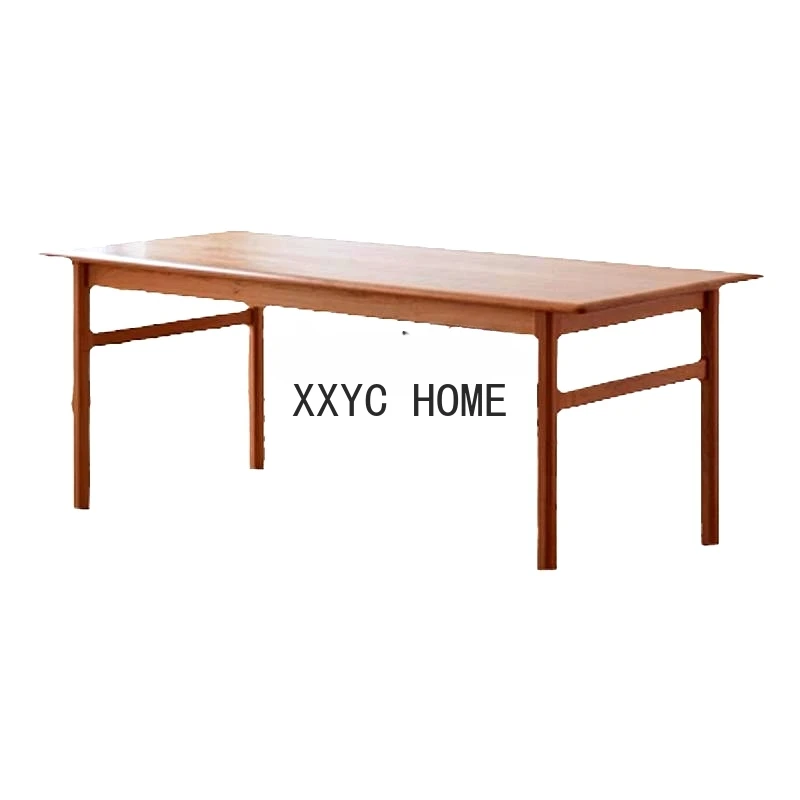 

Japanese-Style Small Apartment Simple Dining Tables and Chairs Set Log Rectangular Home Dining Table Solid Wood Workbench