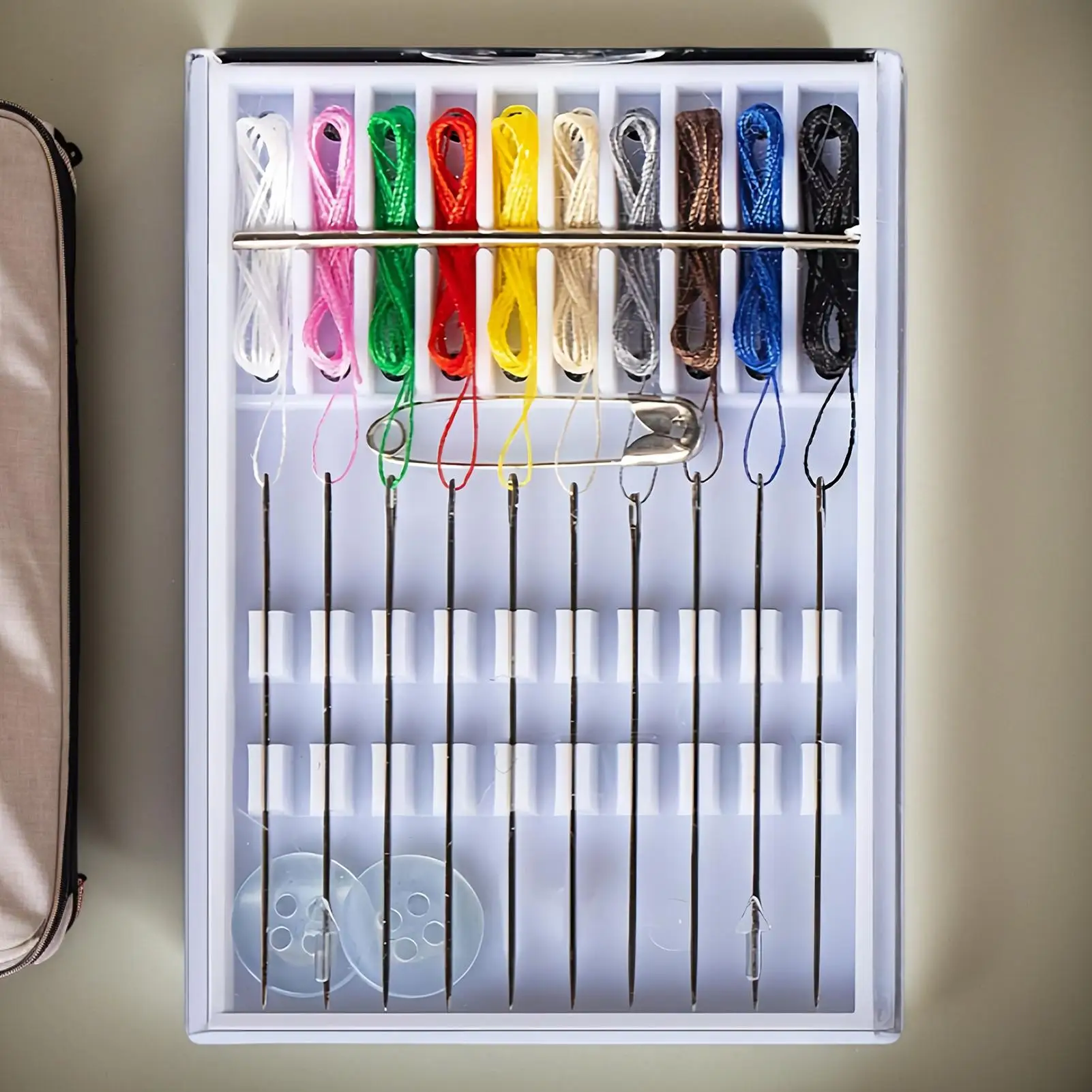 10 Boxes Home and Travel Quick Fix Sewing Kit Pre Threaded Needle Kit Clothes Supplies Accessories With Pin Button