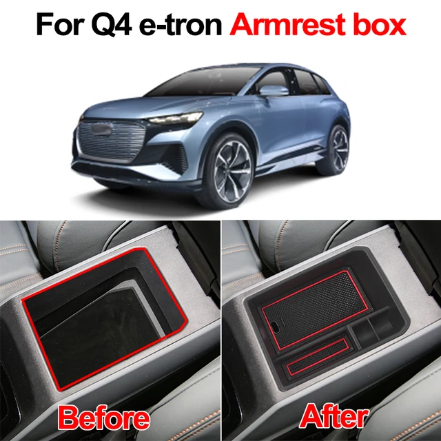 Car Armrest Storage Box For Audi Q4 E-tron Central Control Container Auto  Styling Interior Accessories