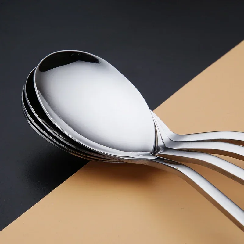 Stainless Steel Spoon Soup Spoon Long Handle Food Stirring Kitchen Accessories