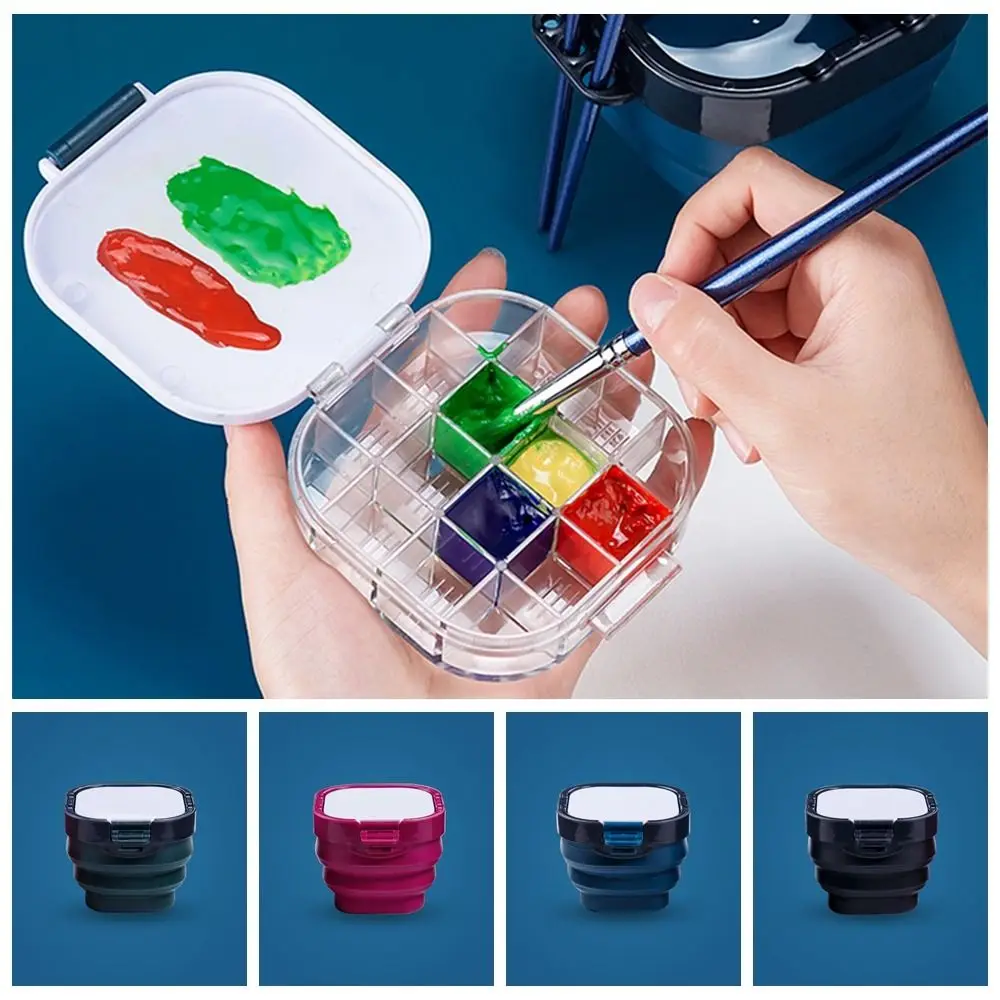 

Moisturizing Palette Scrub Bucket Pot Set Oil Painting Watercolor Art Paint Storage Box 3 in 1 Foldable Arcylic Oil Bucket