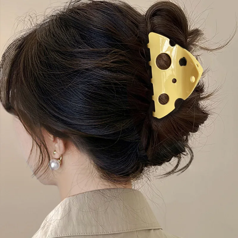 1 Stück Damen-Haarklammern, Käse, niedlich, Kawaii, modisch, trendig, Haarspangen, personalisierbar, kreativ, lustig, Haarschmuck, Mädchen – Detail 3