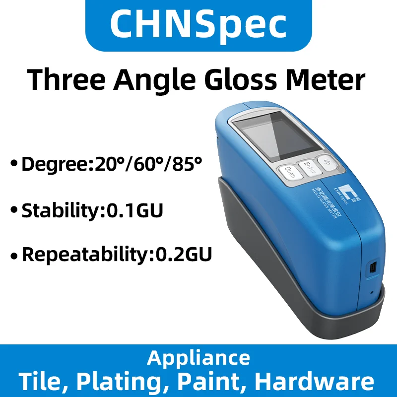CHNSpec Three Angle Gloss Meter 20&deg; 60&deg; 85&deg; accuracy 0.1GU for paint leather hardware gloss detection