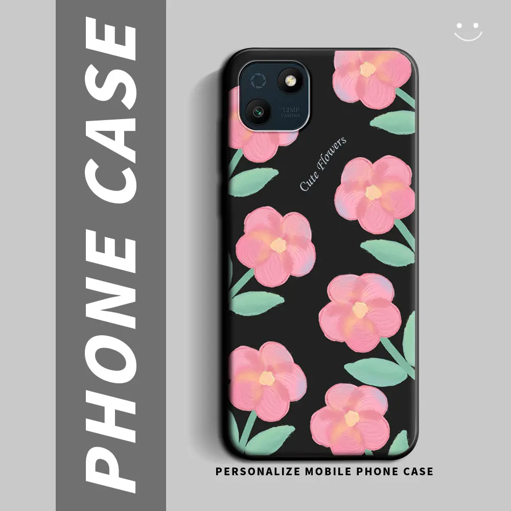 Cartoon Cute Flower Shockproof Silicone Soft Phone Case with Back Cover Shell