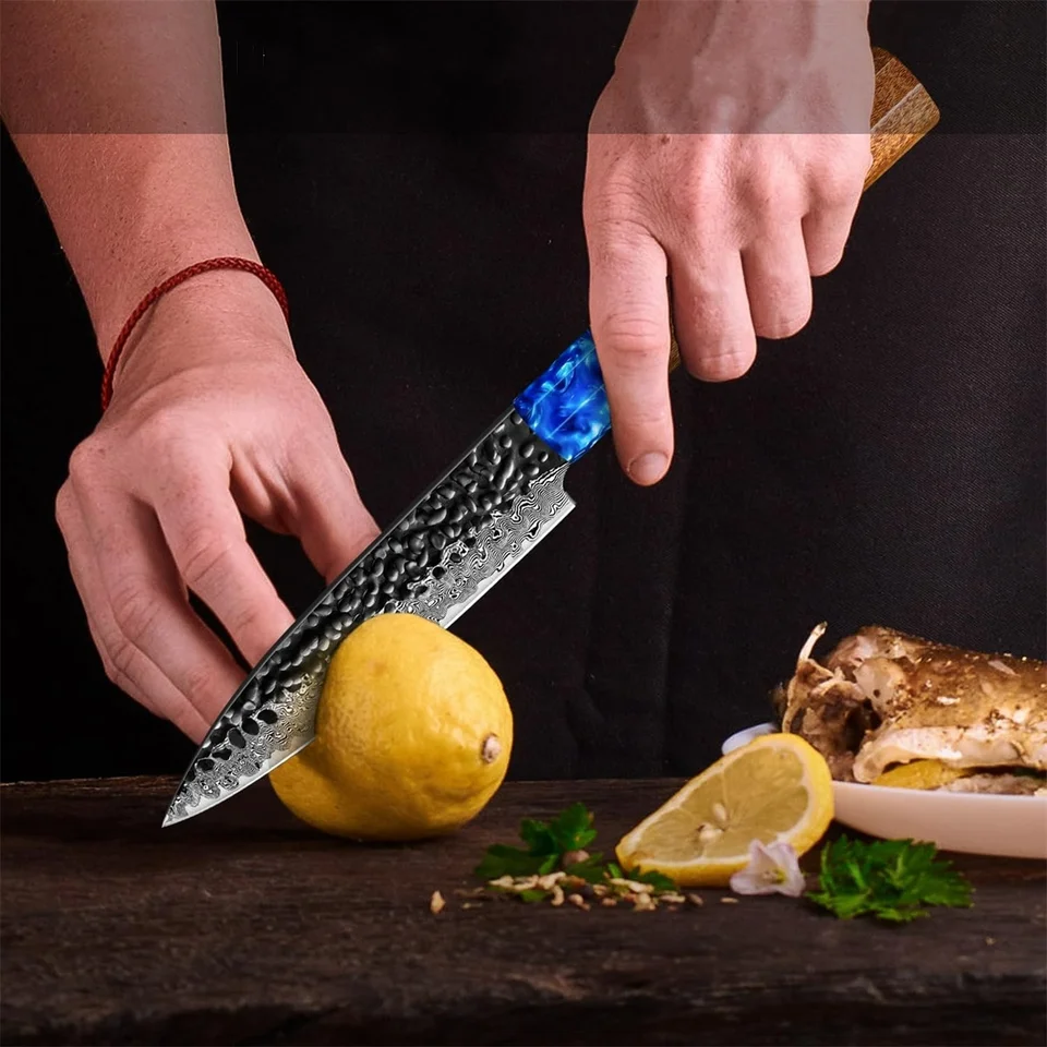 Damascus Steel 3 Piece Chef Knife Set