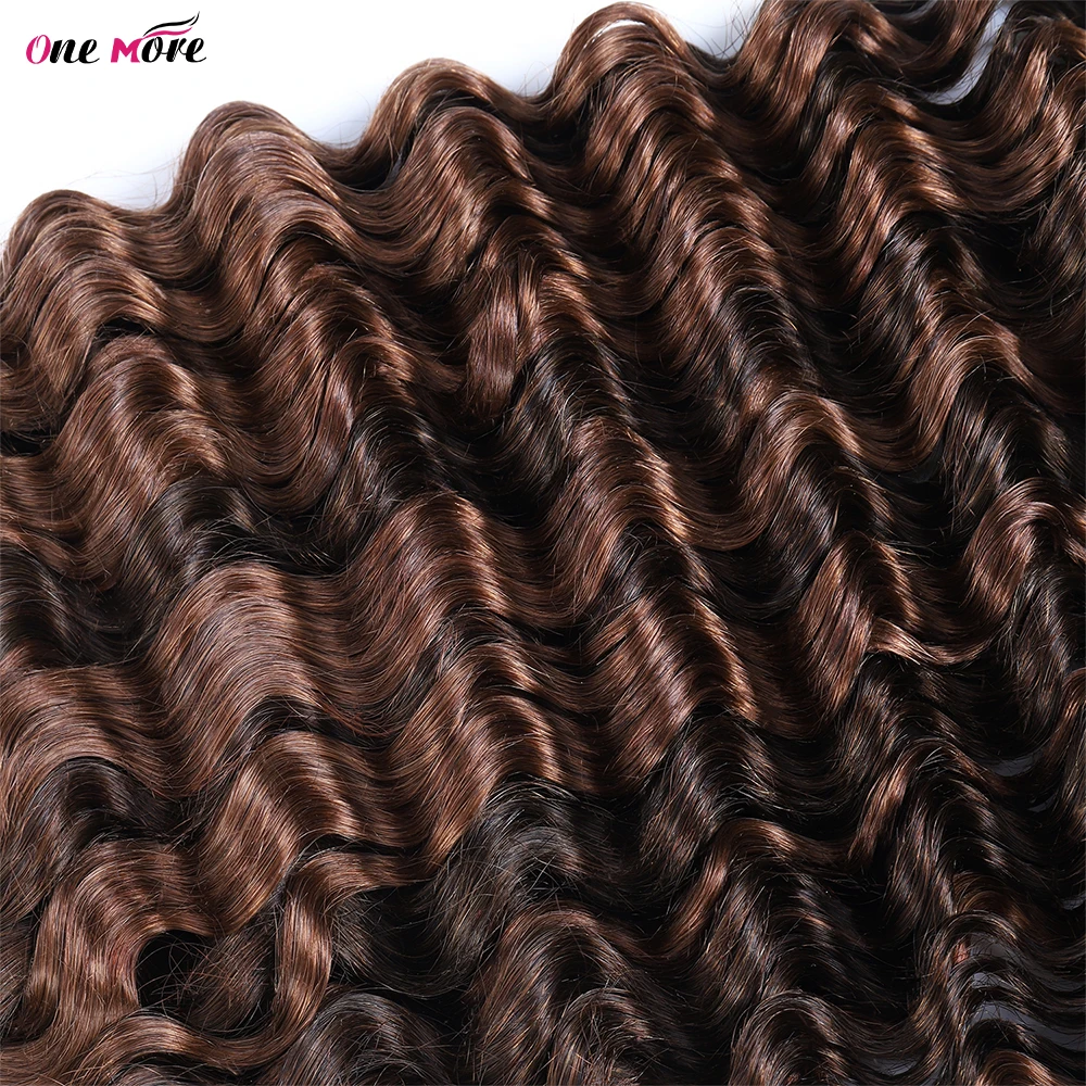 Human Hair Bundles for Braiding Extensions 4 30 Ombre Brown Deep Wave No Weft for Women
