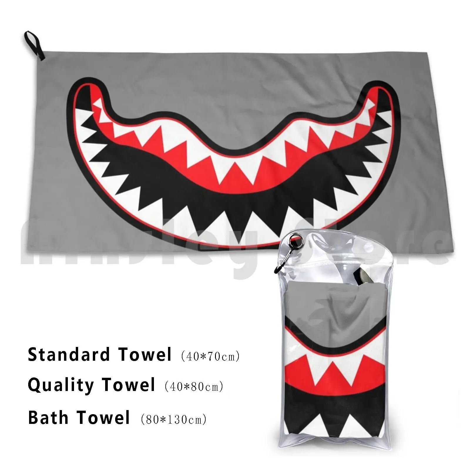 Flying Tiger Smile Asciugamano Da Bagno Cuscino Da Spiaggia Bocca Di Squalo Tigri Volanti