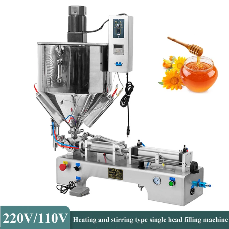 

Single Head Filling Machine Stainless Steel Heating And Stirring Type Filling Machine Piston Type Pneumatic Filler 220V 110V