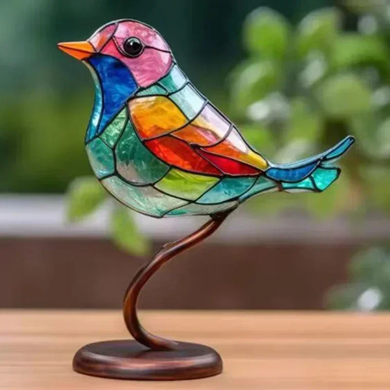Multicolor Acrylic Birds on Branch 4