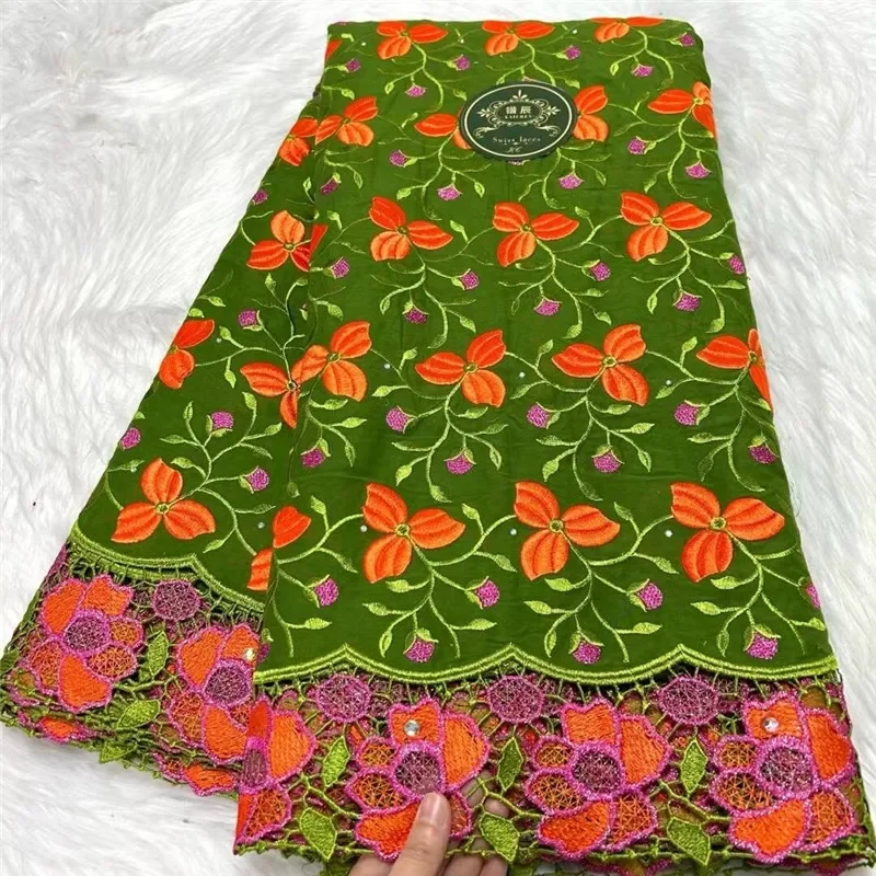 

5 ярдов, швейцарская сухая кружевная ткань, тяжелая вышивка бисером, в африканском стиле 100%, Женская Популярная в Дубае, 13L016202