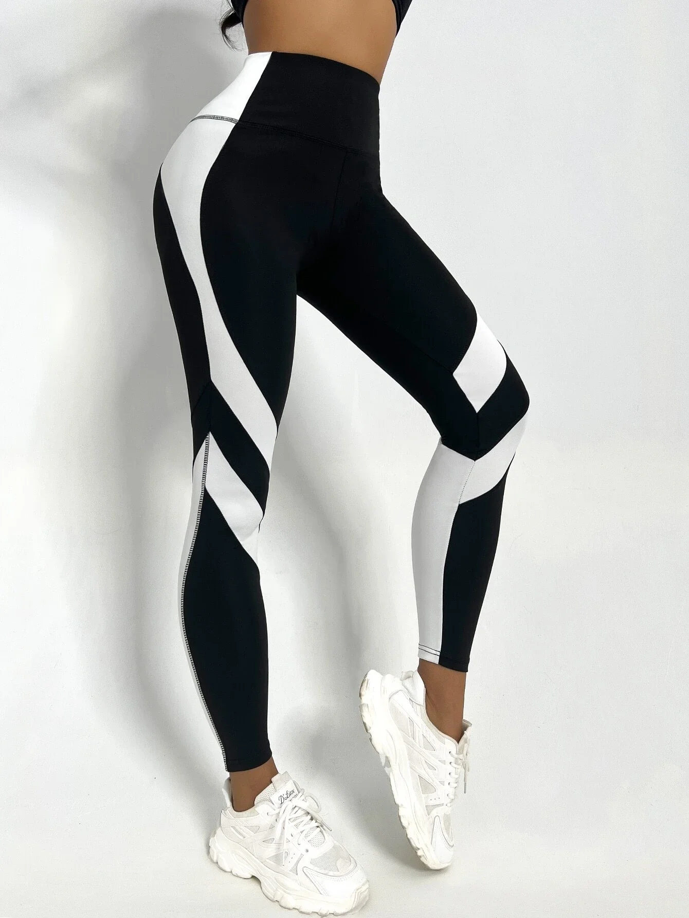 Two Tone Yoga Leggings Tummy Control Sports Tights Best Sellers In Women's Clothing