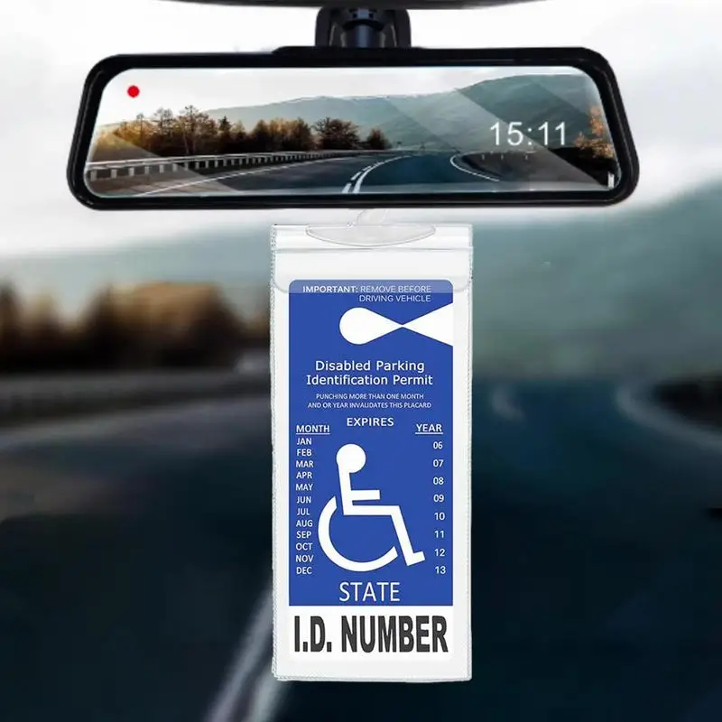 Porte-plaque De Handicap Pour Voiture, Protecteur De Panneau De Permis De  Stationnement Pour Personnes Handicapées Pour Pare-soleil De Voiture, Clip  De Carte Automatique Avec Porte-stylo, Notes, Fente Pour Carte, Sangle  Élastique 