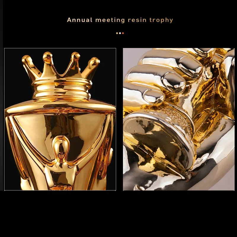 Customized Resin Trophy Custom Champion, Gold, Silver, Bronze, Five-Pointed Star, Thumbs up Creative High-end Honest Annual, 1Pc