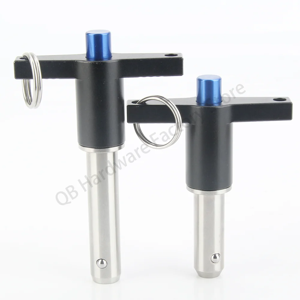 QB117 Factory Outlet Aluminum T-Handle Locating Safety Pins Button Quick Release Ball Head Lock Pins cylindrical locating dowel pin,stainless steel ball lock pins